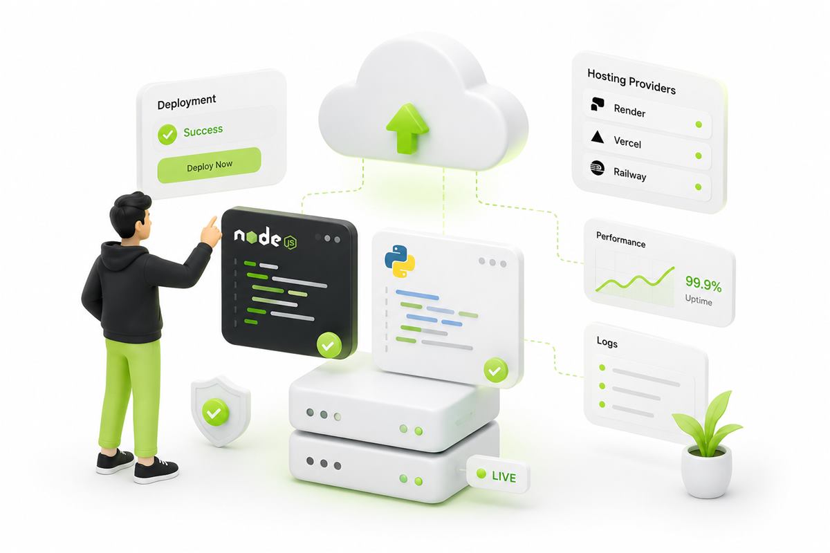 Best Free Deployment Providers for Node & Python article cover illustration